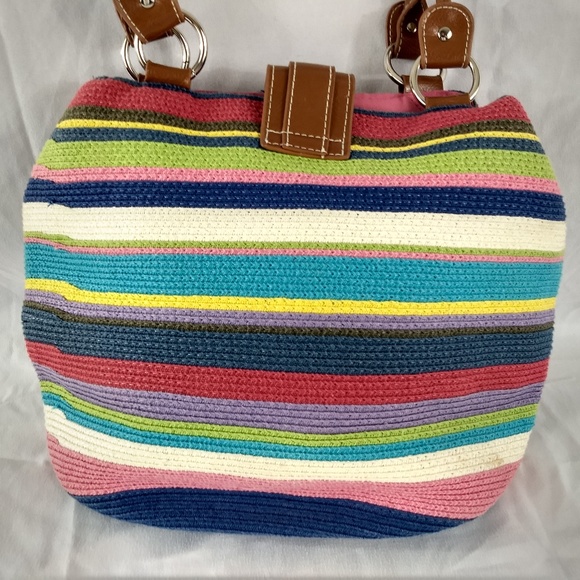 COLORFUL COTTON / PAPER TOTE HANDBAG - Picture 4 of 8